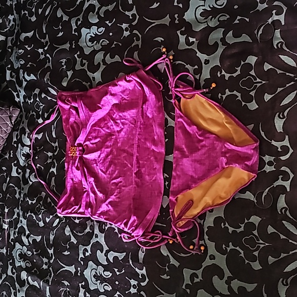 Womens sz large Gossip two piece swimsuit. Purple and orange - Picture 3 of 10
